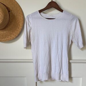 St. Agni Cream Knit Short Sleeve Top m